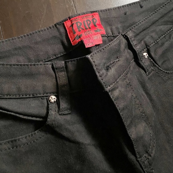 Tripp NYC black pants with mesh details sz 7/28 - Picture 2 of 4